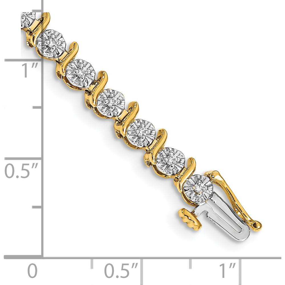 14K Yellow Gold 7-Inch Diamond S-Link Tennis Bracelet with 35 Round Diamonds - 3/8 Carats Total Diamond Weight by Monteluci Fine Jewelry