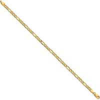 14K Yellow Gold 7-Inch Figaro Chain Bracelet with Lobster Clasp by Oro Pregiato