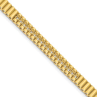 14K Yellow Gold 7-Inch Link Bracelet with Round 2.4mm Diamonds - 0.93 Carat Total Diamond Weight by Monteluci Fine Jewelry