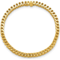 14K Yellow Gold 7-Inch Link Bracelet with Round 2.4mm Diamonds - 0.93 Carat Total Diamond Weight by Monteluci Fine Jewelry