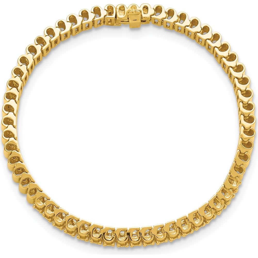 14K Yellow Gold 7-Inch Link Bracelet with Round 2.4mm Diamonds - 0.93 Carat Total Diamond Weight by Monteluci Fine Jewelry