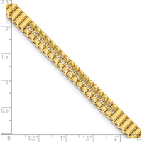 14K Yellow Gold 7-Inch Link Bracelet with Round 2.4mm Diamonds - 0.93 Carat Total Diamond Weight by Monteluci Fine Jewelry