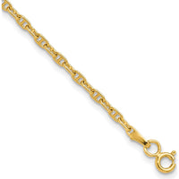 14K Yellow Gold 7 Inch Mariners Link Chain Bracelet - 2.35mm Width by Oro Pregiato