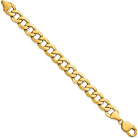 14K Yellow Gold 7-inch Semi-Solid Curb Chain Bracelet - 2.7mm Thick by Oro Pregiato