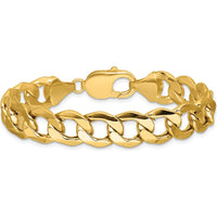14K Yellow Gold 7-inch Semi-Solid Curb Chain Bracelet - 2.7mm Thick by Oro Pregiato