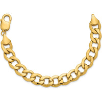 14K Yellow Gold 7-inch Semi-Solid Curb Chain Bracelet - 2.7mm Thick by Oro Pregiato