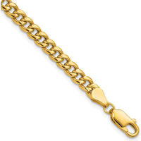 14K Yellow Gold 7-inch Semi-Solid Miami Cuban Chain Bracelet - 4.5mm Width by Oro Pregiato