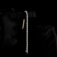 14K Yellow Gold 7-Inch Station Line Tennis Bracelet with 64 Round Brilliant Cut Lab Diamonds - 4.96 Carat Total Diamond Weight, E-F VS Clarity - Covaloro Fine Jewelry
