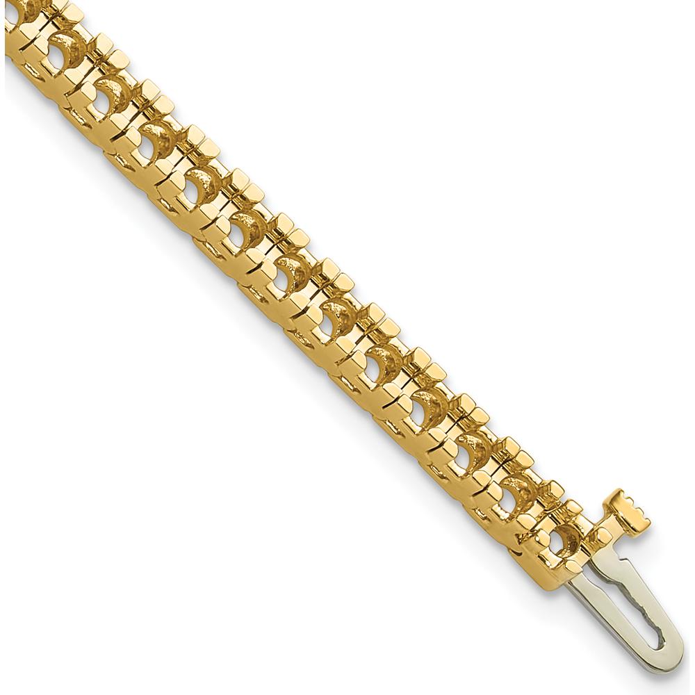 14K Yellow Gold 7-Inch Tennis Bracelet Mounting for 50 Round Diamonds - 4.65 Carat Total Diamond Weight by Monteluci Fine Jewelry