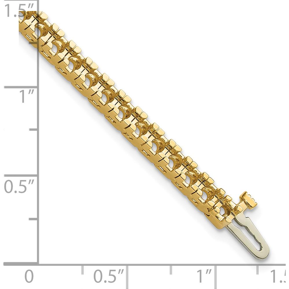 14K Yellow Gold 7-Inch Tennis Bracelet Mounting for 50 Round Diamonds - 4.65 Carat Total Diamond Weight by Monteluci Fine Jewelry