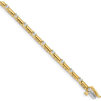 14K Yellow Gold 7-Inch Tennis Bracelet with 19 Round Diamonds - 1.00 Carat Total Diamond Weight by Monteluci Fine Jewelry