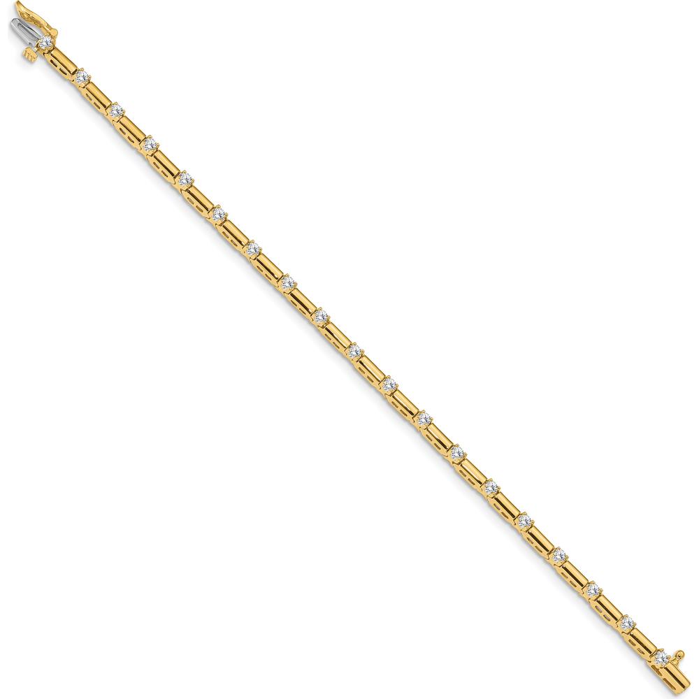 14K Yellow Gold 7-Inch Tennis Bracelet with 19 Round Diamonds - 1.00 Carat Total Diamond Weight by Monteluci Fine Jewelry