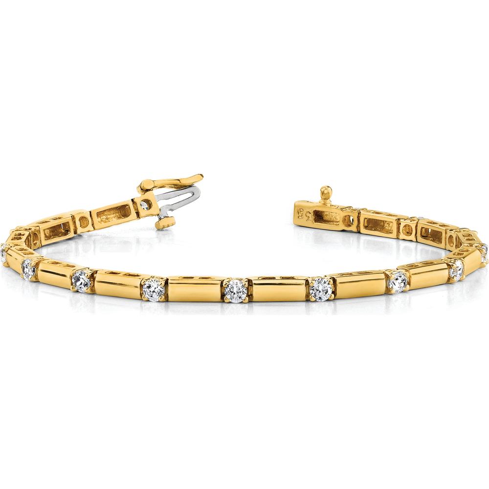 14K Yellow Gold 7-Inch Tennis Bracelet with 19 Round Diamonds - 1.00 Carat Total Diamond Weight by Monteluci Fine Jewelry
