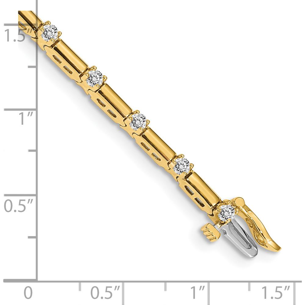 14K Yellow Gold 7-Inch Tennis Bracelet with 19 Round Diamonds - 1.00 Carat Total Diamond Weight by Monteluci Fine Jewelry