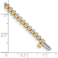 14K Yellow Gold 7-Inch Tennis Bracelet with 2.13 Carat Total Round Diamonds in Prong Setting by Monteluci Fine Jewelry