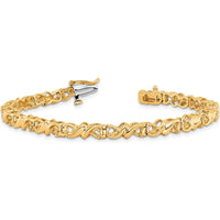 14K Yellow Gold 7-Inch Tennis Bracelet with 30 Round Prong Set Diamonds - 1.17 Carat Total Diamond Weight by Monteluci Fine Jewelry