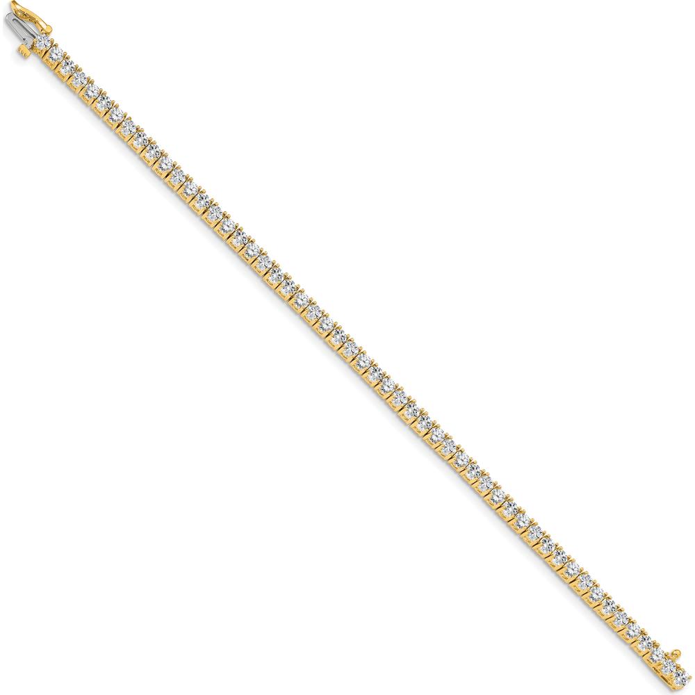 14K Yellow Gold 7-Inch Tennis Bracelet with 53 Round Diamonds - 4.92 Carat Total Diamond Weight by Monteluci Fine Jewelry