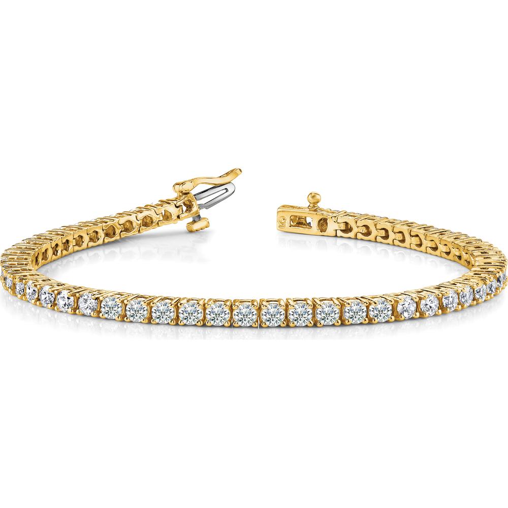 14K Yellow Gold 7-Inch Tennis Bracelet with 53 Round Diamonds - 4.92 Carat Total Diamond Weight by Monteluci Fine Jewelry