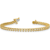 14K Yellow Gold 7-inch Tennis Bracelet with 54 Round Diamonds - 7/8 Carat Total Diamond Weight by Monteluci Fine Jewelry