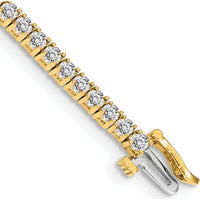 14K Yellow Gold 7-Inch Tennis Bracelet with 61 Round Diamonds - 3.05 Carat Total Diamond Weight by Monteluci Fine Jewelry