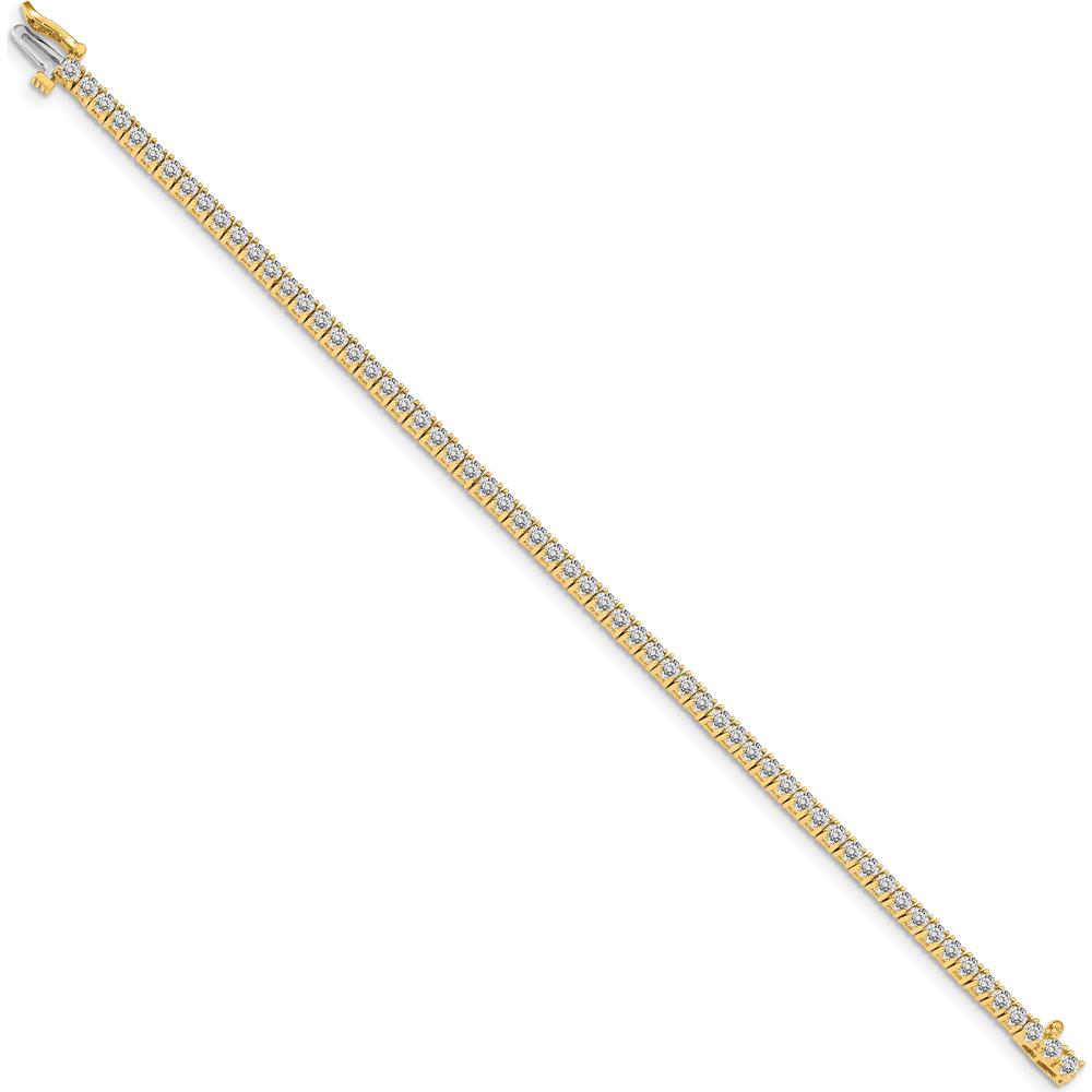 14K Yellow Gold 7-Inch Tennis Bracelet with 61 Round Diamonds - 3.05 Carat Total Diamond Weight by Monteluci Fine Jewelry