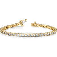 14K Yellow Gold 7-Inch Tennis Bracelet with 61 Round Diamonds - 3.05 Carat Total Diamond Weight by Monteluci Fine Jewelry