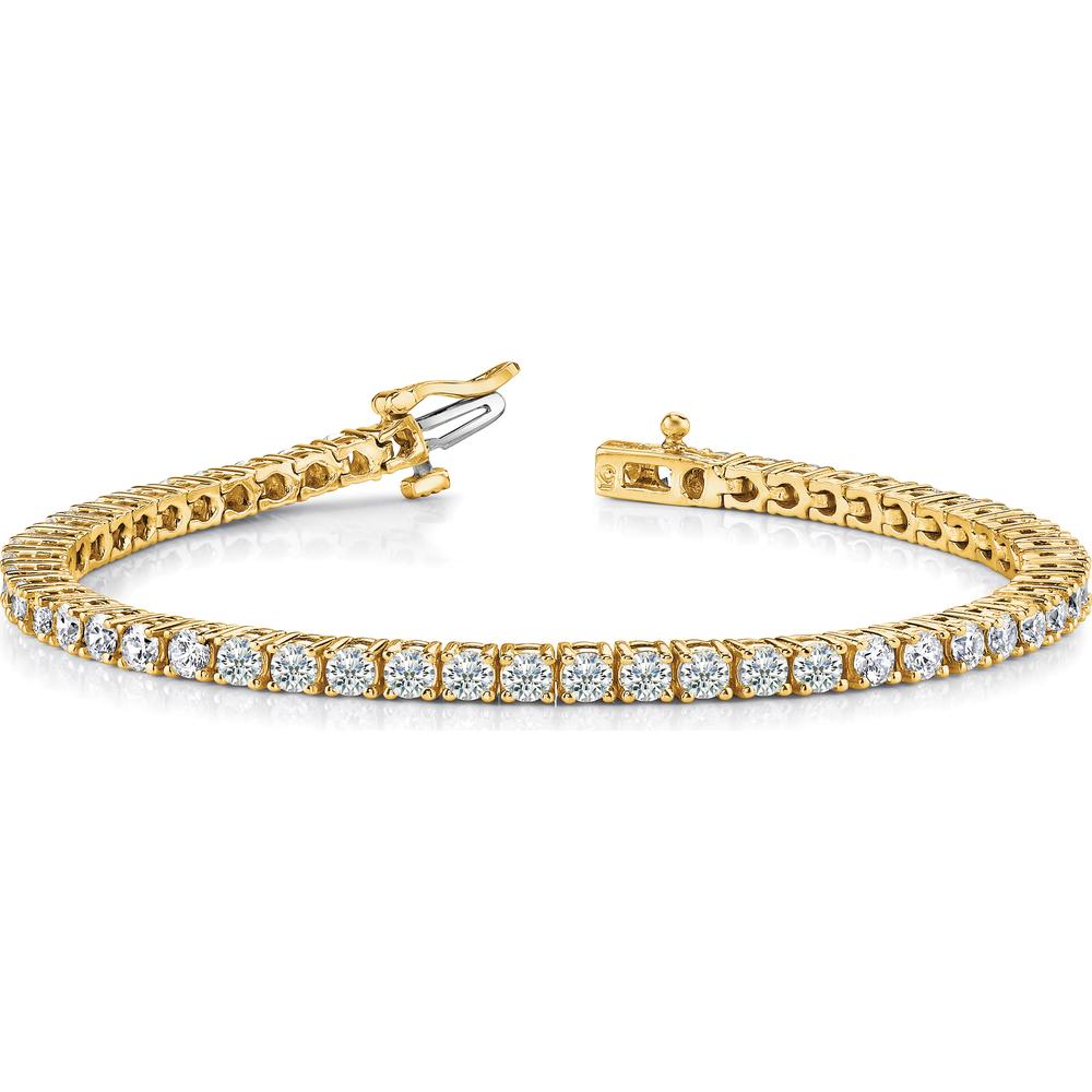 14K Yellow Gold 7-Inch Tennis Bracelet with 61 Round Diamonds - 3.05 Carat Total Diamond Weight by Monteluci Fine Jewelry