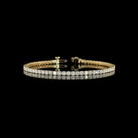 14K Yellow Gold 7-Inch Tennis Bracelet with 65 Round Brilliant Cut Lab Diamonds - 4.00 Carats Total Diamond Weight - Covaloro Fine Jewelry