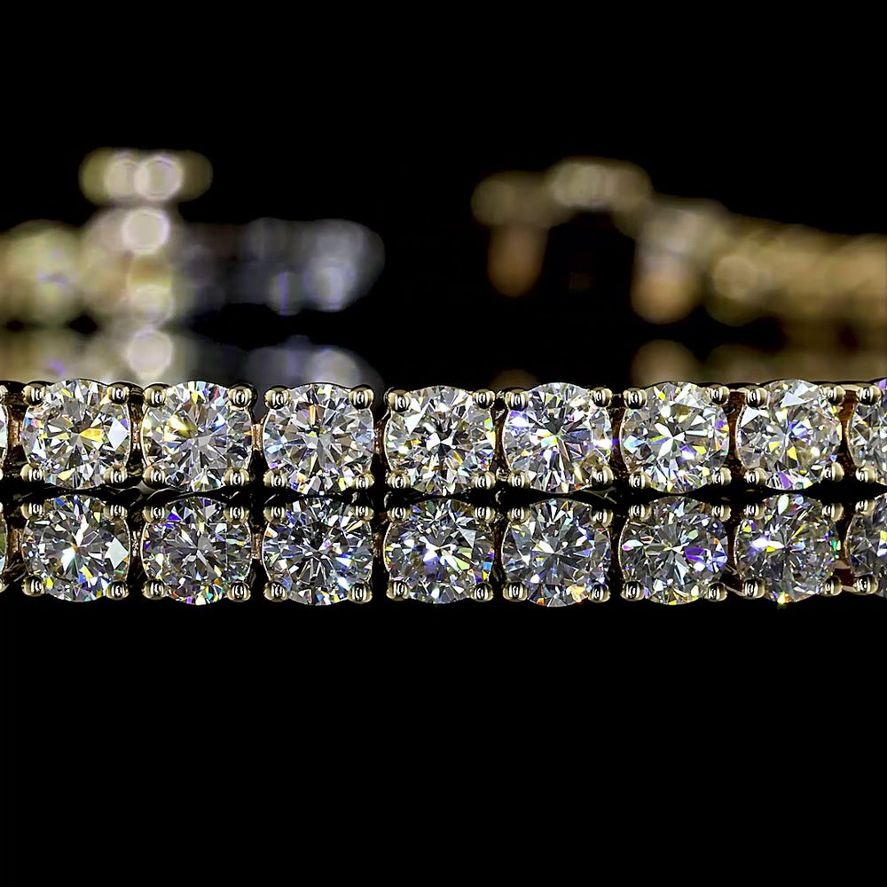 14K Yellow Gold 7-Inch Tennis Bracelet with 65 Round Brilliant Cut Lab Diamonds - 4.00 Carats Total Diamond Weight - Covaloro Fine Jewelry