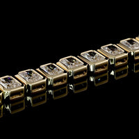 14K Yellow Gold 7-Inch Tennis Bracelet with Bezel-Set Radiant Cut Lab Diamonds - 11.00 Carat Total Weight - Covaloro Fine Jewelry