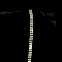 14K Yellow Gold 7-Inch Tennis Bracelet with Bezel-Set Radiant Cut Lab Diamonds - 11.00 Carat Total Weight - Covaloro Fine Jewelry