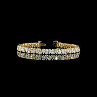 14K Yellow Gold 7-Inch Tennis Bracelet with North-South Prong Set Pear Cut Lab Diamonds - 10.04 Carat Total Diamond Weight (E-F VS1) - Covaloro Fine Jewelry