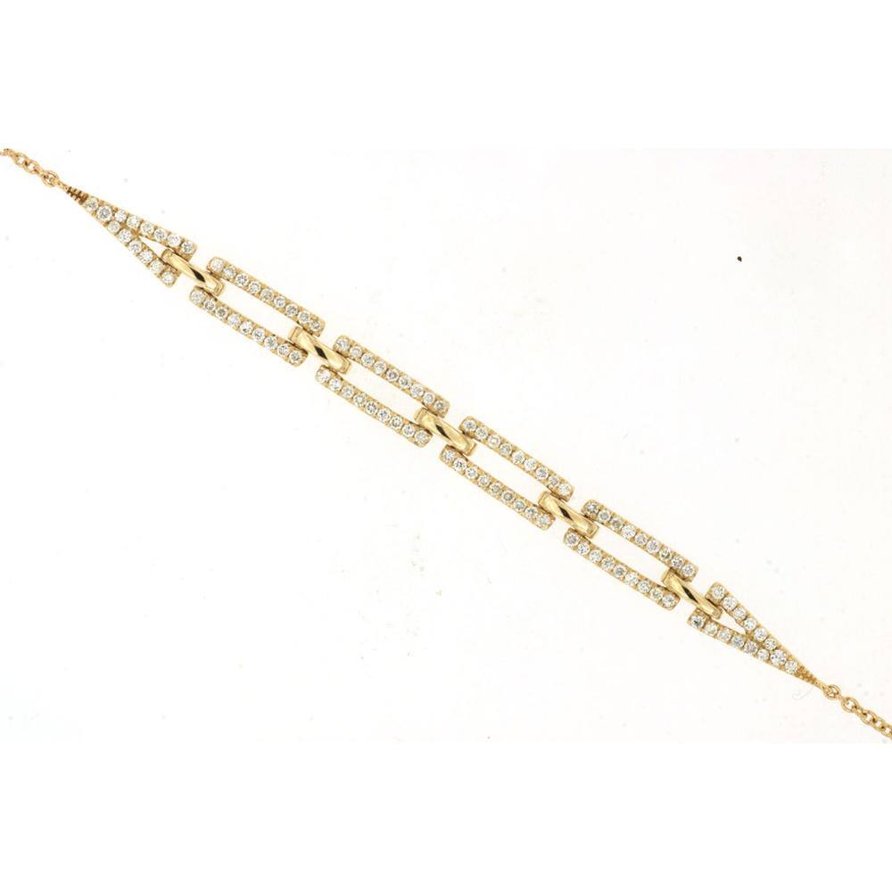 14K Yellow Gold 7 Inch Tennis Bracelet with Pavé-Set Round Diamonds - 0.39 Carat Total Diamond Weight - Royal Jewelry