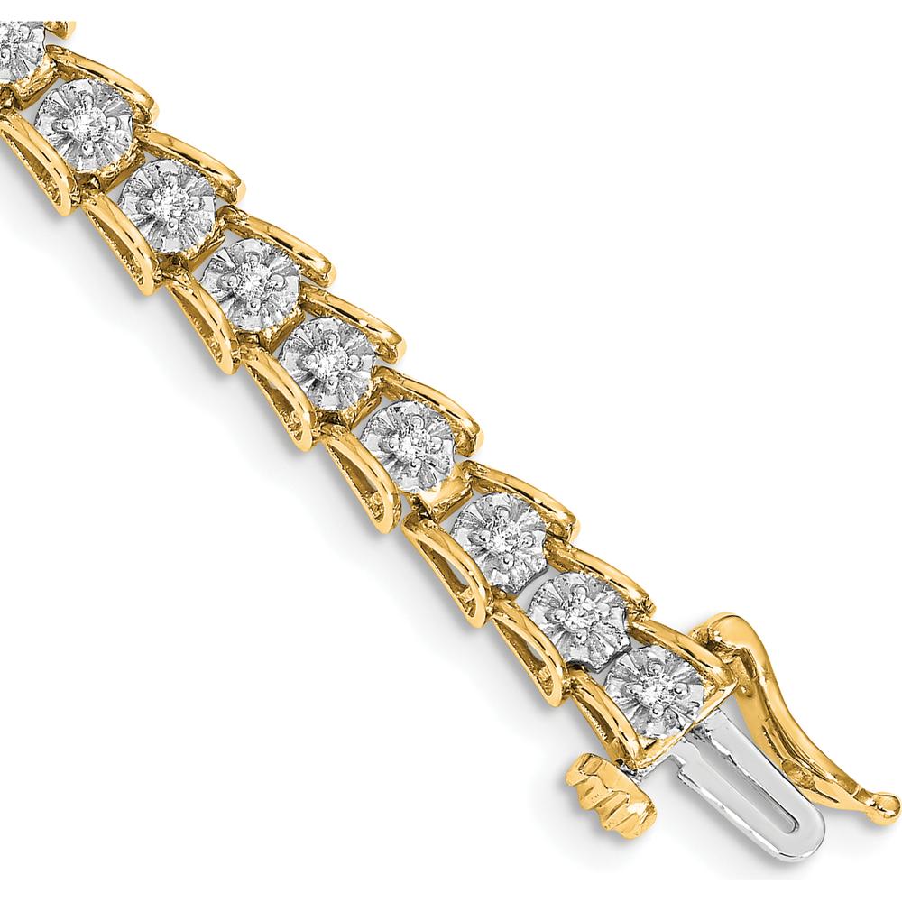 14K Yellow Gold 7-Inch Tennis Bracelet with Round Diamonds - 5/8 Carats Total Diamond Weight by Monteluci Fine Jewelry