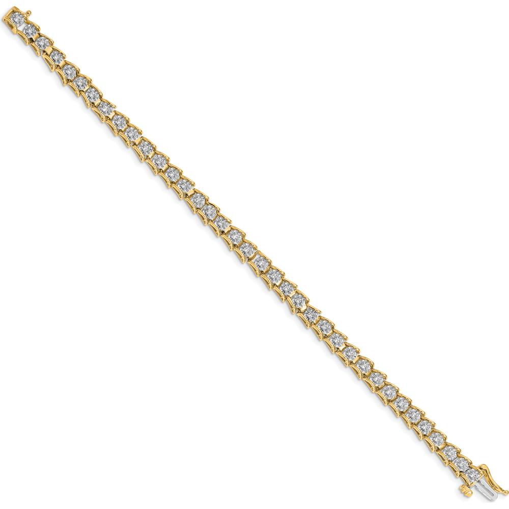 14K Yellow Gold 7-Inch Tennis Bracelet with Round Diamonds - 5/8 Carats Total Diamond Weight by Monteluci Fine Jewelry