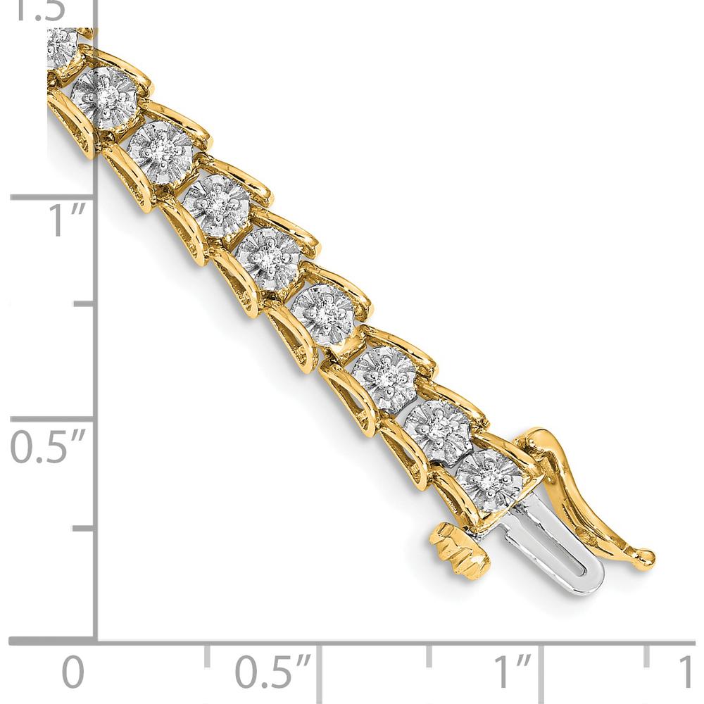 14K Yellow Gold 7-Inch Tennis Bracelet with Round Diamonds - 5/8 Carats Total Diamond Weight by Monteluci Fine Jewelry