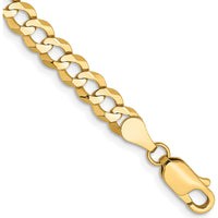 14K Yellow Gold 7" Lightweight Flat Cuban Link Bracelet with Lobster Clasp by Oro Pregiato