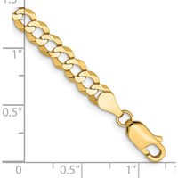 14K Yellow Gold 7" Lightweight Flat Cuban Link Bracelet with Lobster Clasp by Oro Pregiato