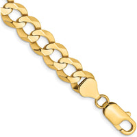 14K Yellow Gold 7" Lightweight Flat Cuban Link Bracelet with Lobster Clasp by Oro Pregiato