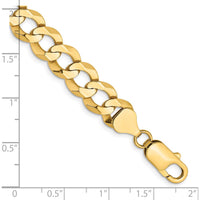 14K Yellow Gold 7" Lightweight Flat Cuban Link Bracelet with Lobster Clasp by Oro Pregiato
