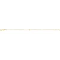 14K Yellow Gold 7" Mini Initial "F" Bracelet with Spring Ring Clasp by Orozza Fine Jewelry