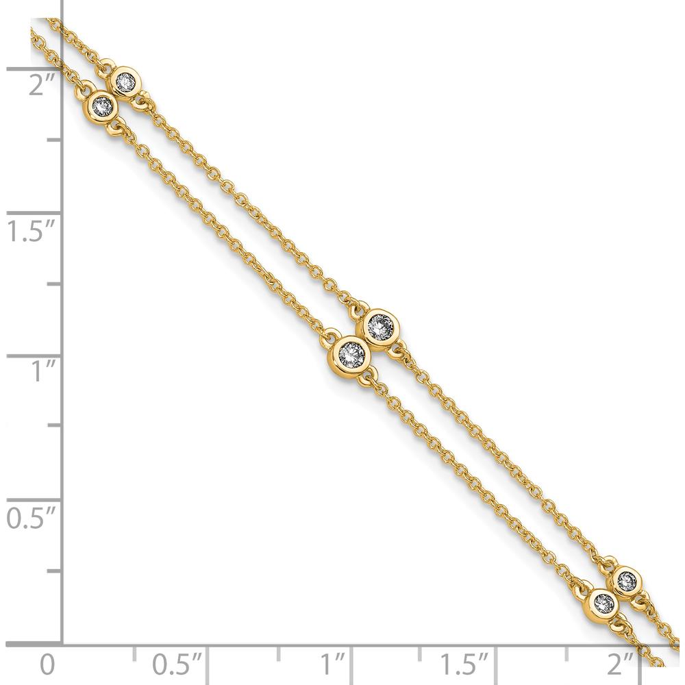 14K Yellow Gold 7" Multi-Station Diamond Bracelet with Round Natural Diamonds - 0.242 Carat Total Diamond Weight by Oro Pregiato
