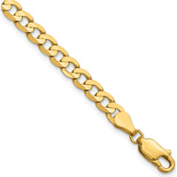 14K Yellow Gold 7" Open Concave Curb Bracelet - 4.5mm Width by Oro Pregiato
