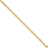 14K Yellow Gold 7" Open Concave Curb Bracelet - 4.5mm Width by Oro Pregiato