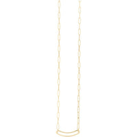 14K Yellow Gold 7" Paperclip Curved Open Bar Chain Bracelet with Lobster Clasp by Orozza Fine Jewelry