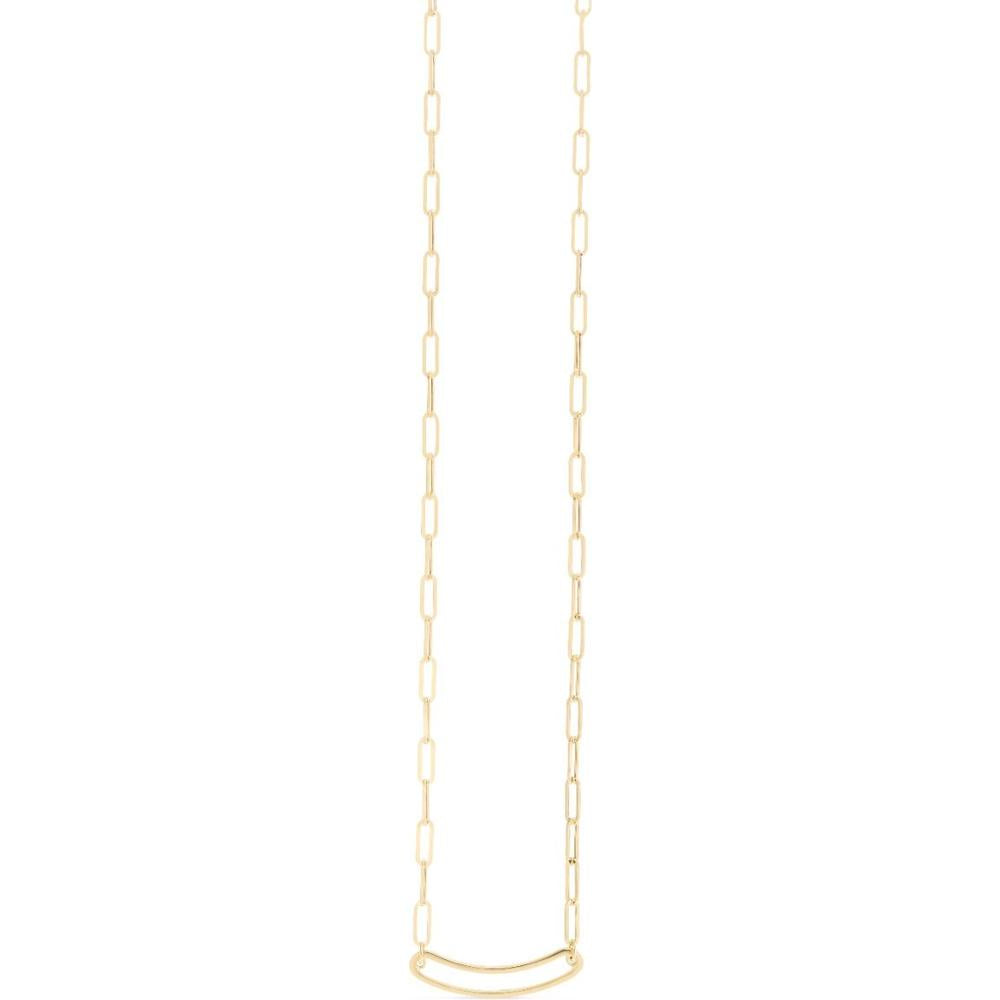 14K Yellow Gold 7" Paperclip Curved Open Bar Chain Bracelet with Lobster Clasp by Orozza Fine Jewelry