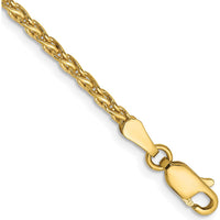 14K Yellow Gold 7" Parisian Wheat Chain Bracelet with Lobster Clasp by Oro Pregiato