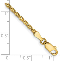 14K Yellow Gold 7" Parisian Wheat Chain Bracelet with Lobster Clasp by Oro Pregiato