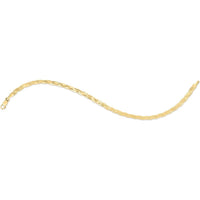 14K Yellow Gold 7" Pebble Bead Fancy Chain Bracelet with Lobster Clasp by Orozza Fine Jewelry