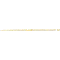 14K Yellow Gold 7" Polished "Love" Curb Chain Bracelet with Lobster Clasp by Orozza Fine Jewelry